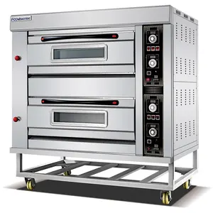 Ticari 2-Deck 4-Tray gaz fırın pişirme dükkanı için profesyonel ekmek Bakry mutfak ekipmanları