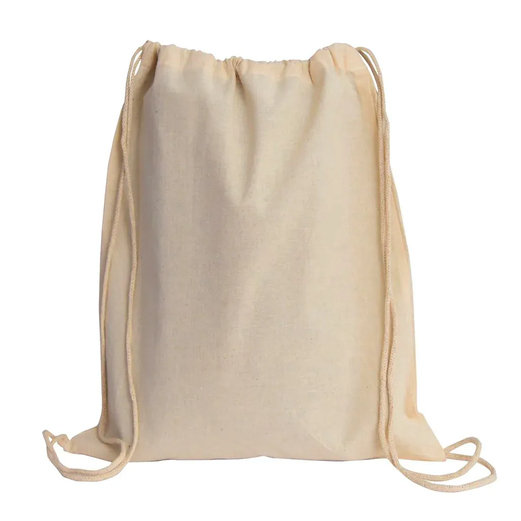 wholesale Small Canvas Drawstring Backpack customized cotton canvas drawstring sack for promotion