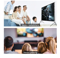 Écran de projection portable HD pour projecteur extérieur, double support, 120 pouces, 16:9, pliage rapide