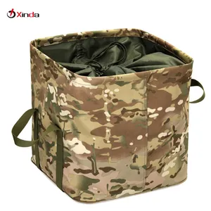 Usine Camouflage Camping fournitures sac cordon fermeture extérieur doux pliant pique-nique panier