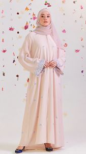 Robe maxi musulmane pour femmes de Dubaï, bleu marguerite, broderie de perles luxueuse, Jubah Hijab Manqalim Inbalqa, Abaya pour filles - Product Image 5
