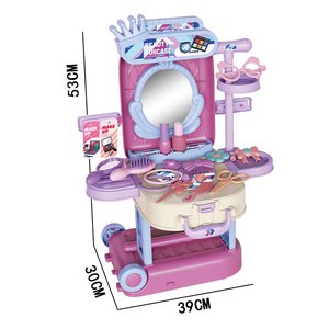 Jouets DIY 3 en 1 pour filles, jouets de coiffeuse princesse, jeux éducatifs, habillage, beauté, maquillage, table de coiffeuse pour enfants - Product Image 2