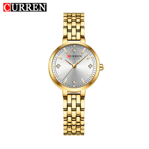 9106 CURREN Antique Cartoon Diamonds Coin Alloy Dial Stainless Steel Waterproof Quartz Sport Fashion Luxury Women's Watch 3BAR - Product Image 1