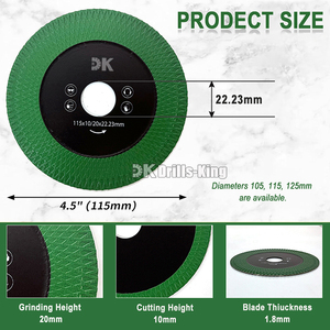New Arrival 4.5" Turbo Tile <strong>Blade</strong> Diamond Cutting <strong>Blade</strong> Diamond <strong>Saw</strong> <strong>Blade</strong> for Cutting and Grinding Granite Marble Porcelain Tile - Product Image 2