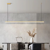 Kreatives Design Minimalistischer Kronleuchter für Innenräume Wohnzimmer Restaurant Bar Mittellange Gewundene Lichtleiste Kunst LED Pendelleuchte