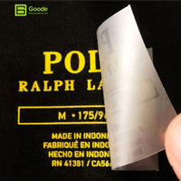 Etiquetas de Cuello DTF Personalizadas Goode para Uniformes Corporativos, Etiquetas de Cuidado Resistentes para Ropa, Suministro para Fábricas de Ropa, PET