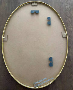 <span class=keywords><strong>Espejo</strong></span> enmarcado de metal de aluminio dorado <span class=keywords><strong>Espejo</strong></span> de pared ovalado decorativo en 60x80 60x100 60x120cm Venta al por mayor para <span class=keywords><strong>Baño</strong></span> - Product Image 3