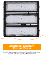 WERISE - Reflector LED Exterior Impermeable de Larga Duración, Superbrillante, con Chip SMD, para Canchas Deportivas y Estacionamientos