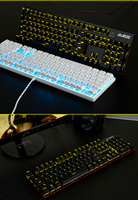 Clavier mécanique filaire Ajazz AK687 à 104 touches avec rétroéclairage LED pour ordinateur, bureau et jeux
