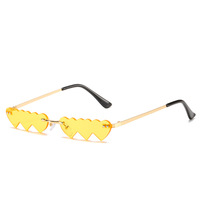 Keloyi Mode adolescents universel lunettes de soleil pour hommes et femmes couleurs Vives lentilles sans cadre en forme de coeur lunettes de soleil