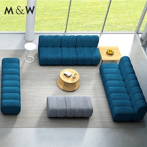Set Sofa Bingkai Kayu Solid Gaya M&W Perabot Kantor Sofa Kantor Mewah - Product Image 4