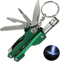 Portable 8-en-1 EDC poche pliante Multitool randonnée Camping mini pince multi-outils avec lampe de poche porte-clés