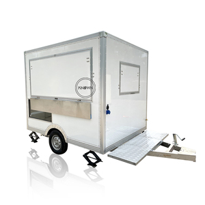2024 2.5M Longueur Mobile Alimentaire Remorque Café Crème Glacée Chariot Hot Dog Vin Rouge Kiosques Van Camion avec Thai Crème Glacée Machine - Product Image 2