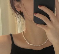 Collier ras du cou en perles baroques de 5-6 mm avec fermoir en argent sterling
