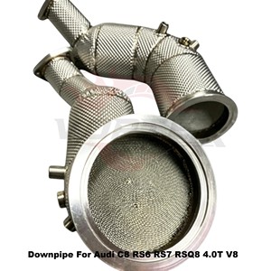 ท่อลงไอเสียแบบกันความร้อน Vortex Heat Shielded SS304 สำหรับ Audi C8 RS6 RS7 RSQ8 4.0T V8 Twin Turbo แบบติดตั้งได้โดยตรง - Product Image 4