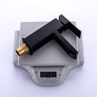 Laiton eau froide et chaude mélange carré noir bassin monotrou cuivre cuisson vernis Art bassin robinet