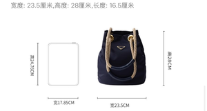 กระเป๋าถือทรงถังเชือกโพลีเอสเตอร์รักษ์โลก พิมพ์โลโก้ได้ ดีไซน์ทันสมัยสำหรับผู้หญิง มีหูหิ้วสองข้าง เปิดปิดง่าย พกพาสะดวก ซับในโพลีเอสเตอร์ - Product Image 3