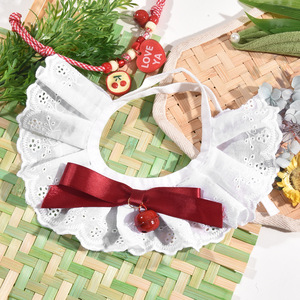 Cute Pet Bib With Pineapple Bow And <b>Bell</b> Adjustable Comfortable Washable For Small Medium <b>Dogs</b> Cats - Product Image 3