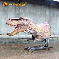 Tête de dinosaure T-Rex animatronique grandeur nature MyDino FAD005 à fixer au mur pour la décoration des parcs