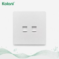 Enchufe de Pared Kolani Estándar del Reino Unido, Mate, Resistente a los Rayos UV, Blanco, con Doble Puerto RJ11 para Teléfono + Cat6 para Computadora, Ignífugo