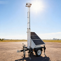 Système de caméra de sécurité mobile sur remorque, alimenté par énergie solaire, certifié CE, pour les chantiers de construction, les mines, les parkings