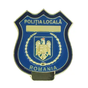 CY Romania Politia Locala Badge Zinc Alloy Soft Enamel Sherriff Custom Badge