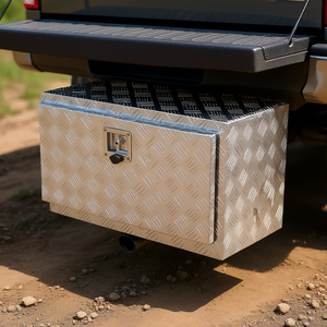 Caja de Aluminio con Placa de Diamante para Camioneta, 30x17x18 Pulgadas, con Cierre en T, Impermeable, para Almacenamiento de Herramientas, para Exteriores - Product Image 2