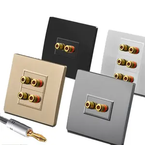 Eu standard 2 4 port speaker audio wall socket, KTV bar headset microphone connected socket audio cable audio panel