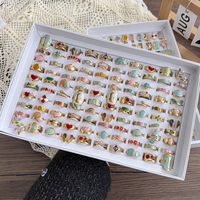 100 Stück verstellbare Edelstahlringe im Großhandel, 18K Echtgold PVD-beschichtet, hypoallergen, modische Schmuckringe