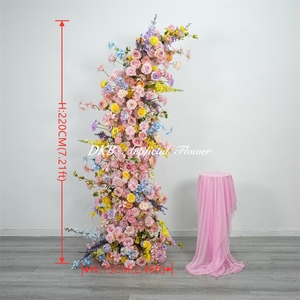 Arche de fleurs artificielles 5D rose réaliste de luxe, écologique, en soie, imperméable, arrangement floral, taille personnalisable pour - Product Image 2
