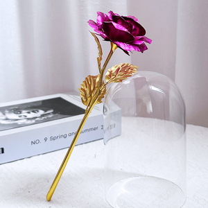 Flores de cristal de rosa de galaxia de 24K Flores artificiales de rosas de oro coloridas para el Día DE LA MADRE Acción de Gracias Día de San Valentín - Product Image 4