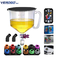 Entonnoir universel pour le remplissage d'huile moteur de voiture VEROGO, base magnétique robuste, anti-fuite, kit d'outils pour le changement d'huile automobile