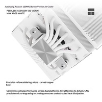 Refroidisseur de processeur Thermalright Peerless Assassin 120 VISION MAX ARGB BLANC avec écran de 50 pouces et système de caloducs à double tour