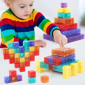 3D Sensorischer Transparenter PVC Magnetwürfel 1:36 Maßstab 32-Teiliges Modernes Gebäude-Thema Kinder Montessori Lernpuzzle Spielzeug - Product Image 2