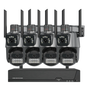 Icsee 4CH 9mp 8X Zoom an ninh không dây hệ thống camera 8X Zoom wifi ngoài trời PTZ Camera NVR Kit 6MP Wifi ống kính kép hệ thống camera - Product Image 1