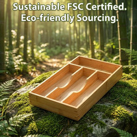 Organisateur de tiroir à couverts en bois extensible pour ustensiles, spatules, couteaux, fourchettes et cuillères