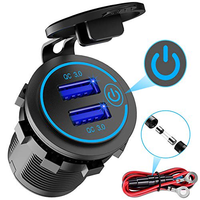 Prise de charge rapide Type C 12V 24V 36W, chargeur double port PD avec interrupteur marche/arrêt pour véhicules
