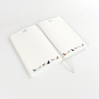 Carnet en cuir PU exquis, format A5 mini, 100 feuilles, couverture motif chiot mignon et lignes, idéal comme cadeau