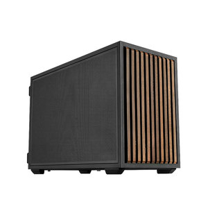 Boîtier d'ordinateur <span class=keywords><strong>Lian</strong></span> <span class=keywords><strong>Li</strong></span> B4 Wood Edition, châssis PC gaming, panneau latéral en bois à lattes, panneau avant en mesh, tour de bureau - Product Image 1