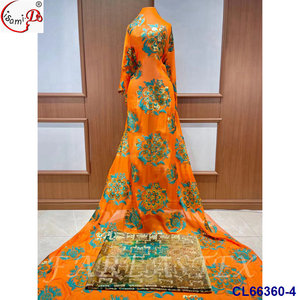 Lisami Rts, élégant tissu en velours multicolores, coupé à la main, luxe somalien, Fransawei Dirac Gabasar, doux, doré, pur, véritable soie - Product Image 2