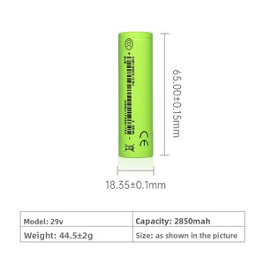 Batterie cylindrique 18650 29 à semi-conducteurs 3,6 V 2850 mAh pour jouets, haute capacité, durée de vie 500 cycles -44,52 g -20~60 - Product Image 5