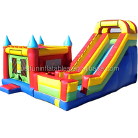 Jeux d'intérieur extérieurs commerciaux château sautant gonflable maison de rebond gonflable combinée avec toboggan à vendre