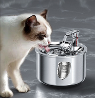 Bebedero Automático de Lujo para Perros y Gatos de Acero Inoxidable, Circulación Continua de Agua, Alimentado por Carga, Impermeable IPX5, Sólido