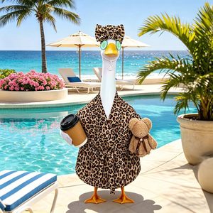 Conjunto de disfraz de leopardo de 23 pulgadas para aves de corral, adorable disfraz de leopardo para aves con decoración de taza de café, oso y pepino, y máscara para ojos. - Product Image 4
