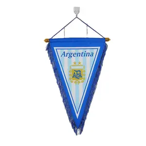 Hot Sale Custom Football Team Pennant Soccer Club Exchange Flag For Sports Events Satin Fabric Gift Flag