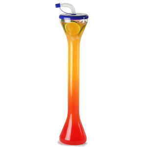 Verre de cour pour visage Long cou, glace, fête, été, avec paille, 700ml - Product Image 3