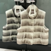 Gilet en fourrure de vison véritable pour femme, sans manches, chaud, pour l'hiver