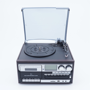 Factory Wholesale Modern Customized Auto Stop Record Player Retro Gramophone Recording Turntable Record Player <strong>Vinyl</strong> with <strong>AM</strong> FM - Product Image 3