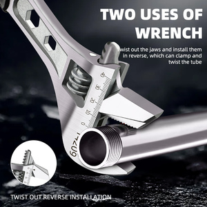 Nhà Máy Outlet Dual-Mục Đích Có Thể Điều Chỉnh Ratchet Cờ Lê Cho Đa Chức Năng Ống Nước Làm Việc Tùy Chỉnh OEM Hỗ Trợ 14186 - Product Image 6