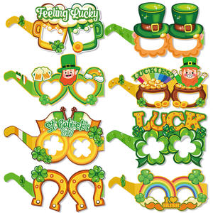 Gafas fotográficas temáticas del Día <span class=keywords><strong>de</strong></span> <span class=keywords><strong>San</strong></span> <span class=keywords><strong>Patricio</strong></span> Props Funny Irish Festival Clover Party Decoraciones - Product Image 3